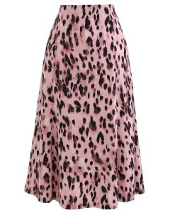 Animal Print Flare Skirt in Pink