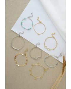 8 Packs Gold and Silver Chain Bracelets