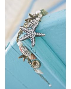 Brazalete con Perlas, Caracolas y Estrellas de Mar